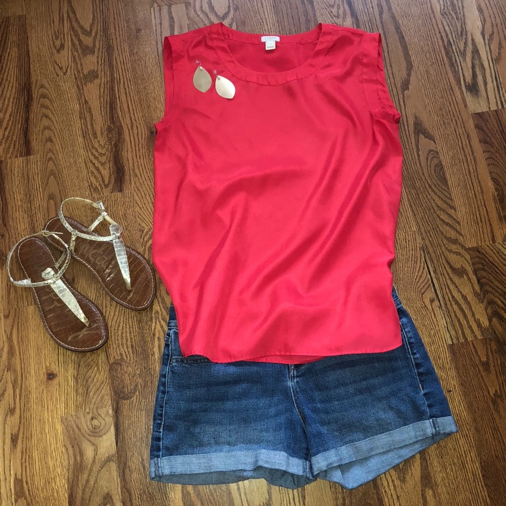 Vibrant red J Crew top